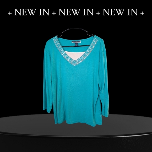 Karen Scott Embellished Top - Picture 1 of 7